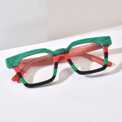 Image of HEPIDEM Matte Multicolor Acetate Glasses Frame Men Vintage Square Eyeglasses Optical Spectacles 9289