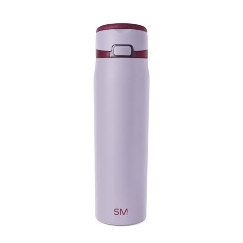 Image of Simple Modern Water Bottle with Straw & Handle | 24oz | Lavender | Mesa Loop Insulated Water Bottle for School, Sports, Travel | Leak Proof, Stainless Steel | Lilac Stone