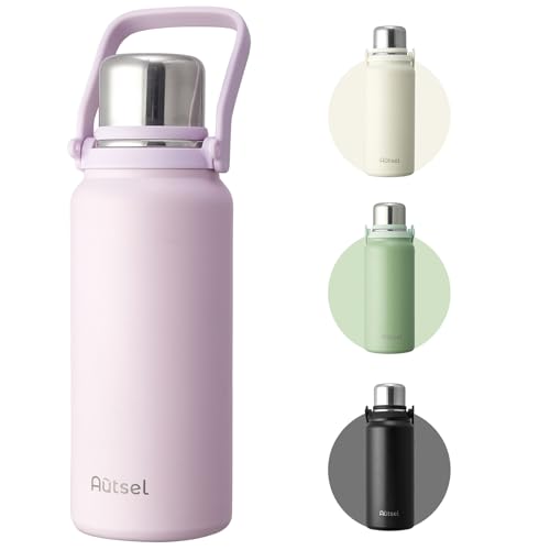 Autsel 1.5 litros Botella Térmica con Doble Aislamiento, 1500ml Botella Agua Acero Inoxidable sin BPA, para 12 Horas de Bebida Caliente y 24 Horas de Bebida Fría