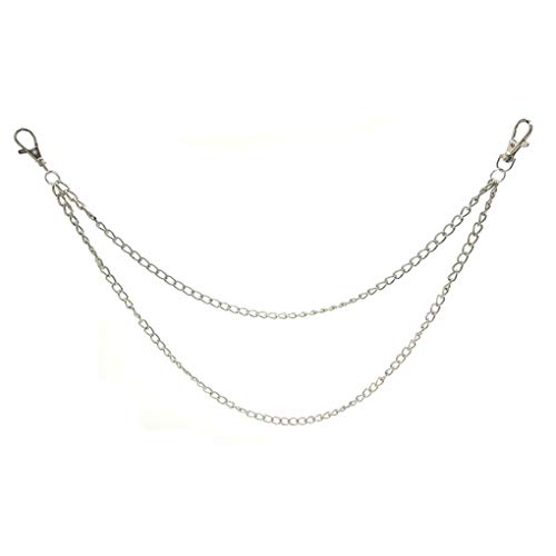 Preisvergleich Produktbild Babysbreath17 Punk Trousers Jeans Wallet Chain Hip Hop Gothic Rock Keychain Schlüsselanhänger kettenschloss Dual Layer Metal Trousers ChainHip Hop Gothic Rock Keychain Wallet Chain, silver