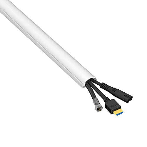 Caja de Gestión de Cables D-Line (pequeña) y Canaleta Media para Cables de 1,18" (ancho) x 0,59" (alto) x 39" (largo) - Blanca miniatura 2