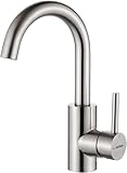 GRIFEMA Wasserhahn Bad - 360° drehbarer Einhebelmischer, Edelstahl Waschtischarmatur 180 mm Hoch,...