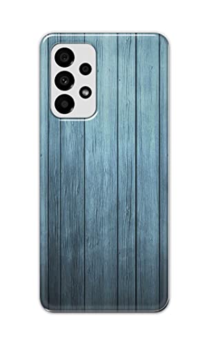 Image of Printed Hard Back Cover Case for Samsung Galaxy A73 5G Back Cover (Wooden Blue) -702