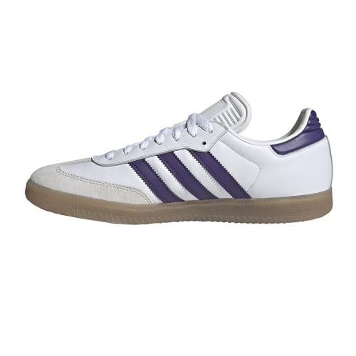 adidas Lionel Messi X Samba Shoe, Cloud White/Purple/Gum, Size 103