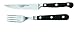 Burgvogel SOLINGEN Couverts à Steak Comfort Line forgés 12 cm, Acier Inoxydable, 2 pièces, rivetés, Noir, Lavable au Lave-Vaisselle, Haute qualité