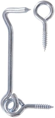 The Hillman Group 851933 6-Inch Heavy Gate Hook with Screw Eyes, Zinc Plated (2)