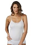Pinuccio Venegoni Set 2 Canottiere Intima Donna Spalla Stretta in Pizzo 100% Cotone Mercerizzato Top Intimo Bianco e Nero Canottiere Intime Canotta Intima Donna Estiva