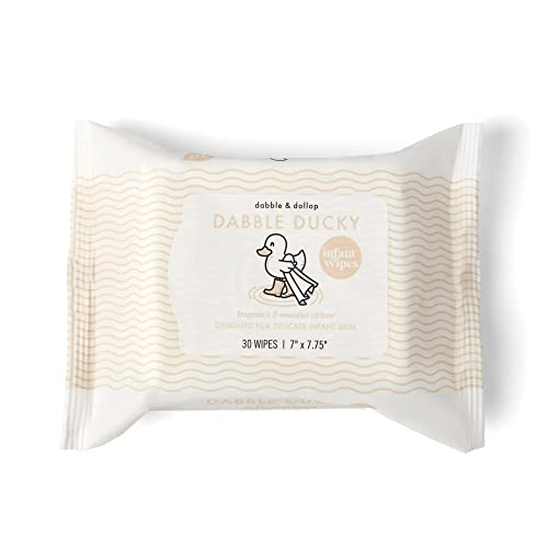 Image of Dabble & Dollop Infant Face & Neck Wipes - Natural Baby Wipes, Fragrance & Essential Oil-Free, 100% USA-made, Compostable, Plant-Based Fibers, Vegan