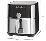 Instant Pot 4QT Vortex Plus 6-in-1 Mini Air Fryer, Custom Program Options, Crisps, Broils, Roasts, Dehydrates, Bakes, Reheats, 100+ In-App Recipes, Stainless Steel,4 Quarts