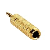 Uqezagpa Kopfhörer-Adapter, 3,5-mm-Stecker auf 6,35-mm-Buchse, Adapter für Gitarre