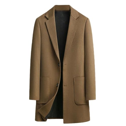 Trench fin en laine rembourré homme coupe ajustée protection vent hiver