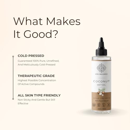Image of Mystic Pure Coconut MCT Oil 100ml | Skin & Hair Care, Baby Massage | Non-Comedogenic, Lightweight 100% Pure & Natural