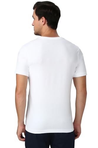 Image of Van Heusen Men Cotton Regular Fit Athleisure Graphic T-Shirt - Round Neck, Short Sleeve, Minimal Print