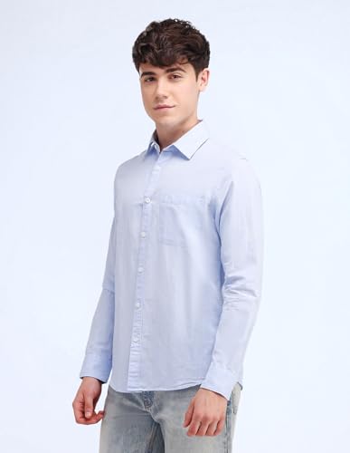 Image of Flying Machine Men's Slim Fit Shirt | Solid | Long Sleeves | Shirt for Man