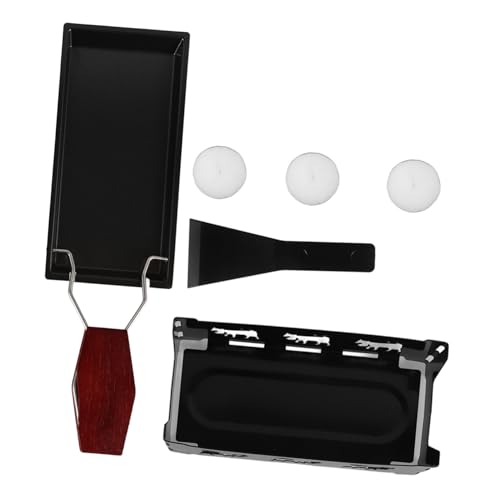 BUGUUYO Scioglitore Formaggio Per Raclette Teglia Carbonio Rivestimento Antiaderente Teglie Da Forno Per Cottura in Cucina Padella Per Manico in Legno