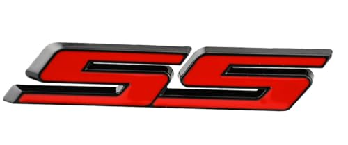 Image of MMUNNA 1x Origianl Grille Ss Emblem Badge 3D Replacement for Camaro Gm Series Front (Black Red)
