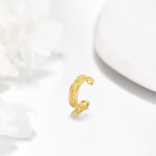 14K Gold Ear Cuff Earrings Non Piercing Cartilage Earring Hypoallergenic Jewelry Birthday Gifts for Women, One-piece3
