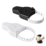 2 cintas métricas corporales, 150 cm, cinta métrica ergonómica para medir el cuerpo, cinta métrica retráctil con botón de presión y cinta de retracción, medida para sastres de fitness, costura
