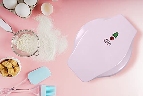 Bestron Waffle Maker, Piastra per waffel mini Ø10 cm, piccola macchina per waffel con rivestimento antiaderente, per compleanni di bambini, feste di famiglia, Pasqua o Natale, 550 watt, colore: rosa - immagine 6