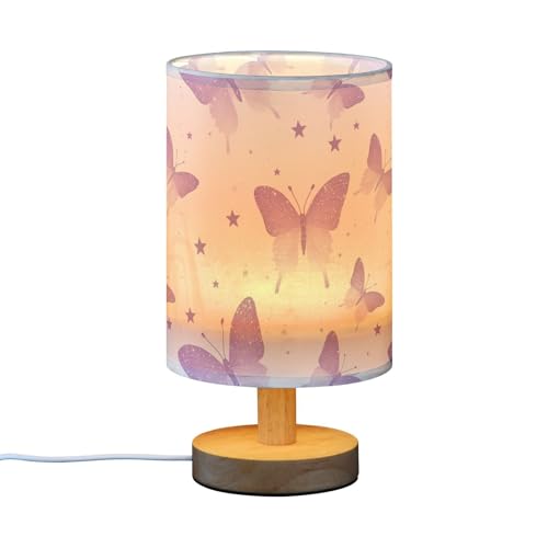 Lámpara de mesa con LED y diseño de mariposas púrpuras miniatura 2