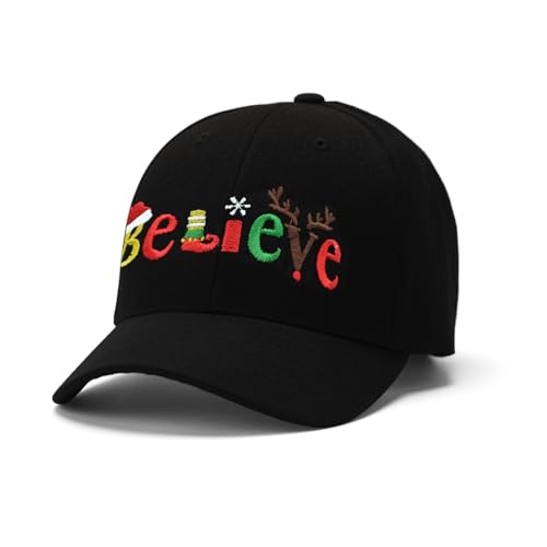 famliihw Christmas Embroidered Baseball Cap for Men Women Sports Black Baseball Caps Adjustable Baseball Hat Trucker Hat
