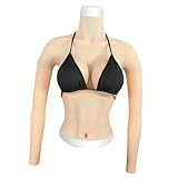 Adima Pectoral en Silicone à col Haut, Poitrine factice mi-Corps avec Bras, amplificateur...