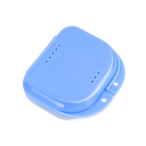 Orthodontic Retainer Case with Vent Holes, Denture Box Mouthguard Container Mouthpiece Aligner Case with Hinged Lid Snaps for Office|Travel|Household - 12 Months Warranty
