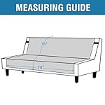 H.VERSAILTEX 100% Waterproof Futon Cover Reversible Futon Slipcover Armless Sofa Slipcover Furniture Protector Seat Width Up to 70" Washable with Adjustable Elastic Strap Anti-Slip, Grey/Beige - Image 2