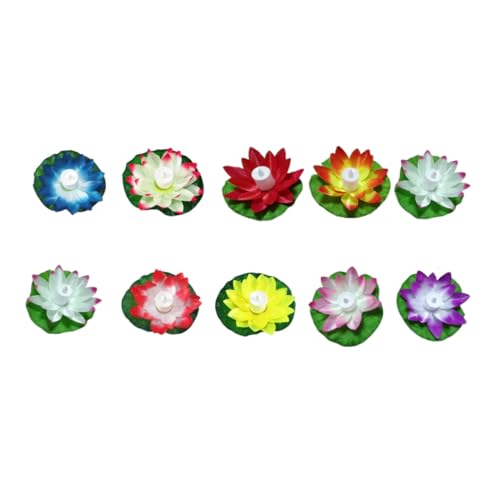 Velas LED de loto flotantes para decorar fiestas en la piscina y cenas en el jardín