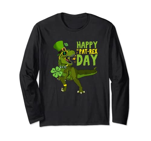 Happy St Pat Rex Day Saint Patrick's Day Dino Tyrannosaurus Long Sleeve T-Shirt