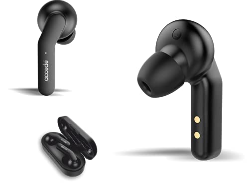 Image of Accede E-Pods SweatProof in-Ear True Wireless Earbuds (TWS) with Stereo Sound, Bluetooth 5.0, Smart Touch Controls, 300mAH Battery, 4.5Hrs Music PlayTime, IPX4 Water Resistant & Voice Assistance with Built-in Mic