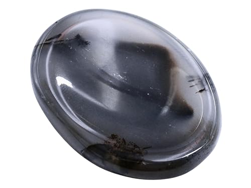 Image of Certified Dendrite Agate Crystal Thumb Worry Pebbles Stones for Anxiety Stress Relief Massage - AAA Grade Original Healing Gemstone Agate Rubbing Stone for Yoga Meditation Spiritual Reiki Feng Shui