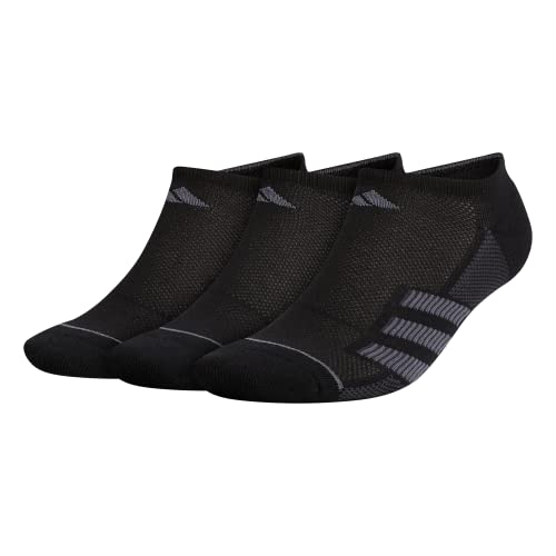 Adidas Men's Superlite Stripe Ii 3-Pack No Show, Black/Onix Grey/Night Grey, Large #TOP11