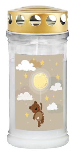 Preisvergleich Produktbild Grabkerze - Gedenkkerze Motiv "Bär-Mond"