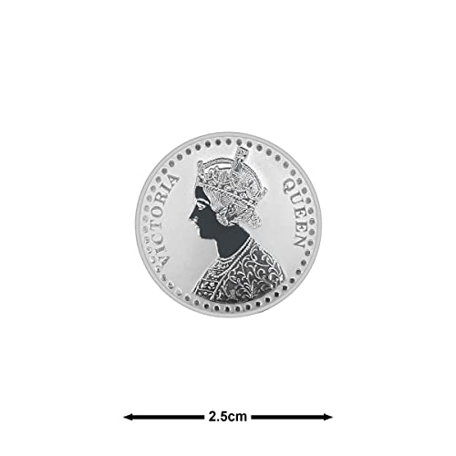 Image of FORTUNE FOREVER Pure Silver Queen Victoria BIS Hallmarked Round Coin Chandi Sikka with Blister Card Perfect for Gifting Investment Diwali Dhanteras (999 Purity)