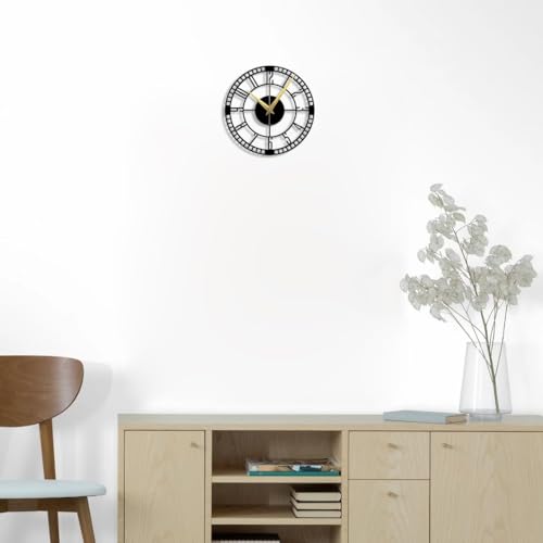 Image of Stylish Metal Wall Clock for Living Room, Bedroom, Office, Kitchen, Home and Hall | Antique Fancy Big Size Modern Wall Watch for Home Decor (DA-45, 60 CM)