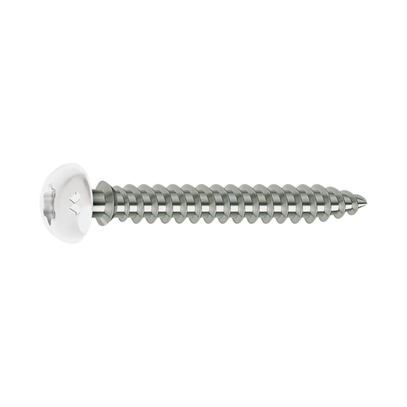 Mustad Vis de pose réglable dormant PVC 6 x 70 cm, Hexagonale, Entièrement fileté, Blanc, 1 pièce
