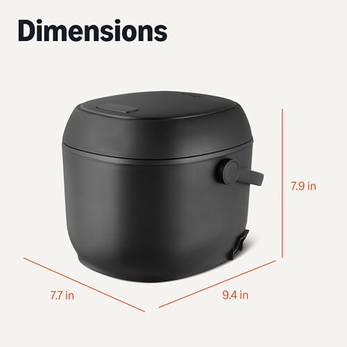 Image of Amazon Basics Rice Cooker Small 3-cup Uncooked 6-cup Cooked, Micon with Fuzzy Logic,Keep Warm, Black