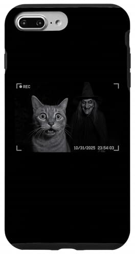 Funny Cat On Security Camera With Witch Halloween X}zP[X iPhone 7 Plus/8 Plus p