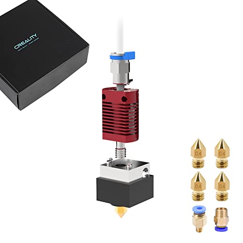 Creality Upgraded Ender 3 Hotend Kit 3D Printer Assembled Extruder MK8 Kits 24V 40W for Creality Ender 3S/Pro/V2, Comes with 0.4mm Nozzle + PC4-M6 Fittings + PC4-M10 Fittings 3D Printer Accessories