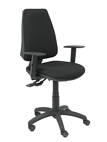 Piqueras y Crespo Silla Elche S Brazos Regulables Bali Color Negro Oficina, Tela, 109x46x46 cm Cover