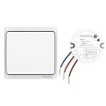 Self-Powered Wireless Light Switch and Receiver Kit, Linptech Remote Control ON/Off for Home LED Plug in Ceiling Lights, Closet Lamp, Pull Chain Light, Pool Lights, Fan - No Battery No Wiring, White