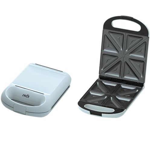 MOI Sandwich & Waffle Maker - 3 in 1 Sandwich Press Maker with 180° Rotary System for Even Cooking, Stainless Steel Surface with Non-Stick Plate, Automatic Temperature Control - 1200W