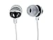 Monoprice Button Design Noise Isolating Earbuds Headphones - Black & White