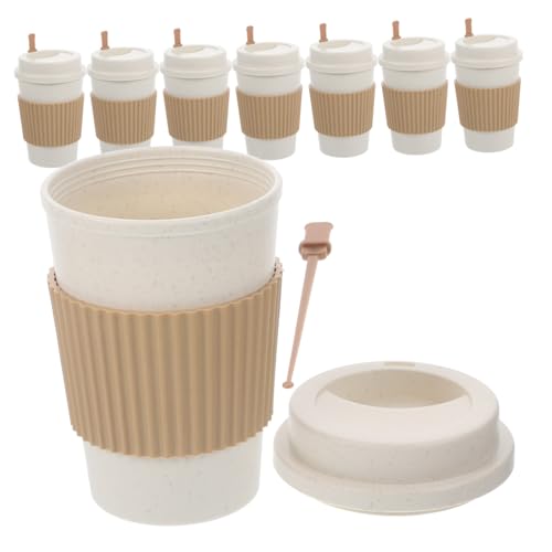 NUOLUX 8個 高耐熱使い捨てコーヒーカップ 蓋付きミルクティーカップ 携帯に便利 パーティーや屋外飲料に ビジネス会議対応