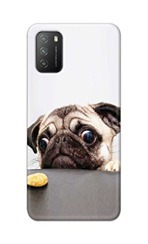 Image of PRINTFIDAA� Printed Hard Back Cover Case for Mi Poco M3 Back Cover (Pug Dog) -2808