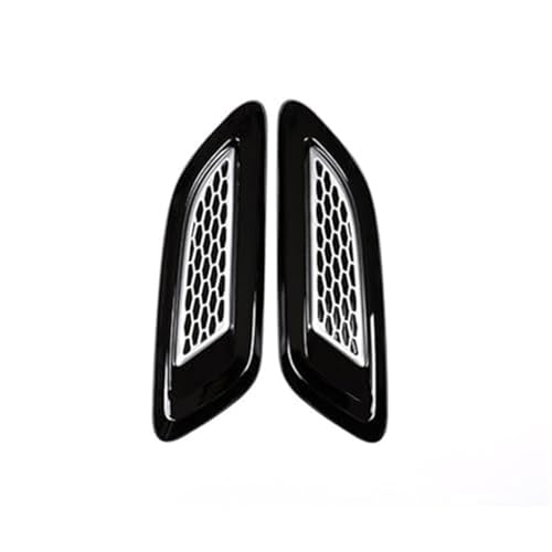 Toma de aire del capó Para Discovery para Sport para LR4 para Range para Rover para Evoque para Vogue 2 uds capó de coche salida ventilación embellecedor ala(‎Silver Without Logo)