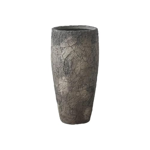 Pots de fleurs en béton gris de qualité supérieure, grand pot de plantes rond