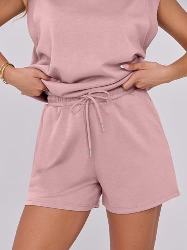 Image of ANRABESS Two Piece Sets for Women 2026 Summer Short Lounge Set Casual Beach Vacation Outfits Spring Sweatsuits Tracksuit