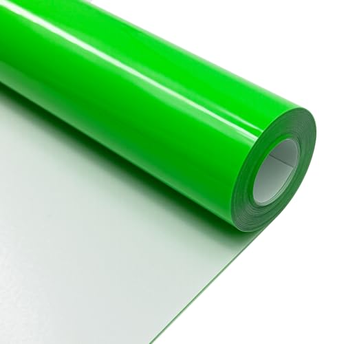 Image of Neon Green Heat Transfer Vinyl HTV Roll Matte PU 12 inch x 15 ft. | Easy to Cut, Weed & Transfer, Neon Green Iron On Vinyl for Cricut, Silhouette Cameo & Other Craft Cutter Cutting Machine